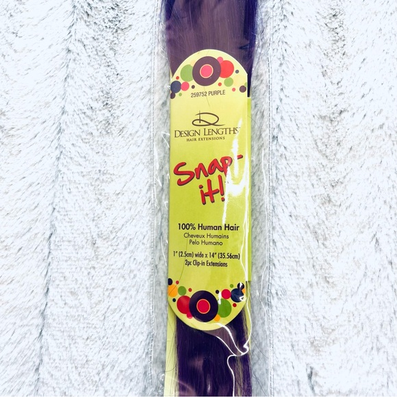 Purple hair extension clip ins, real human hair, 14 inches - Picture 5 of 5